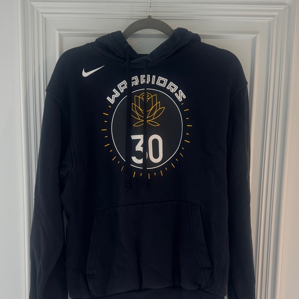 Nike Black and Gold Warriors Hoodie